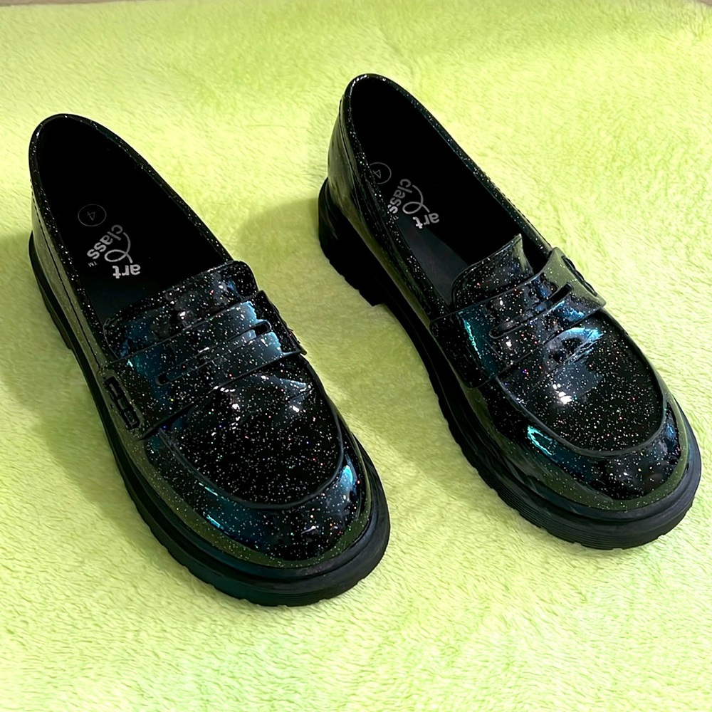 Cat & Jack Black Glitter Loafers for Kids